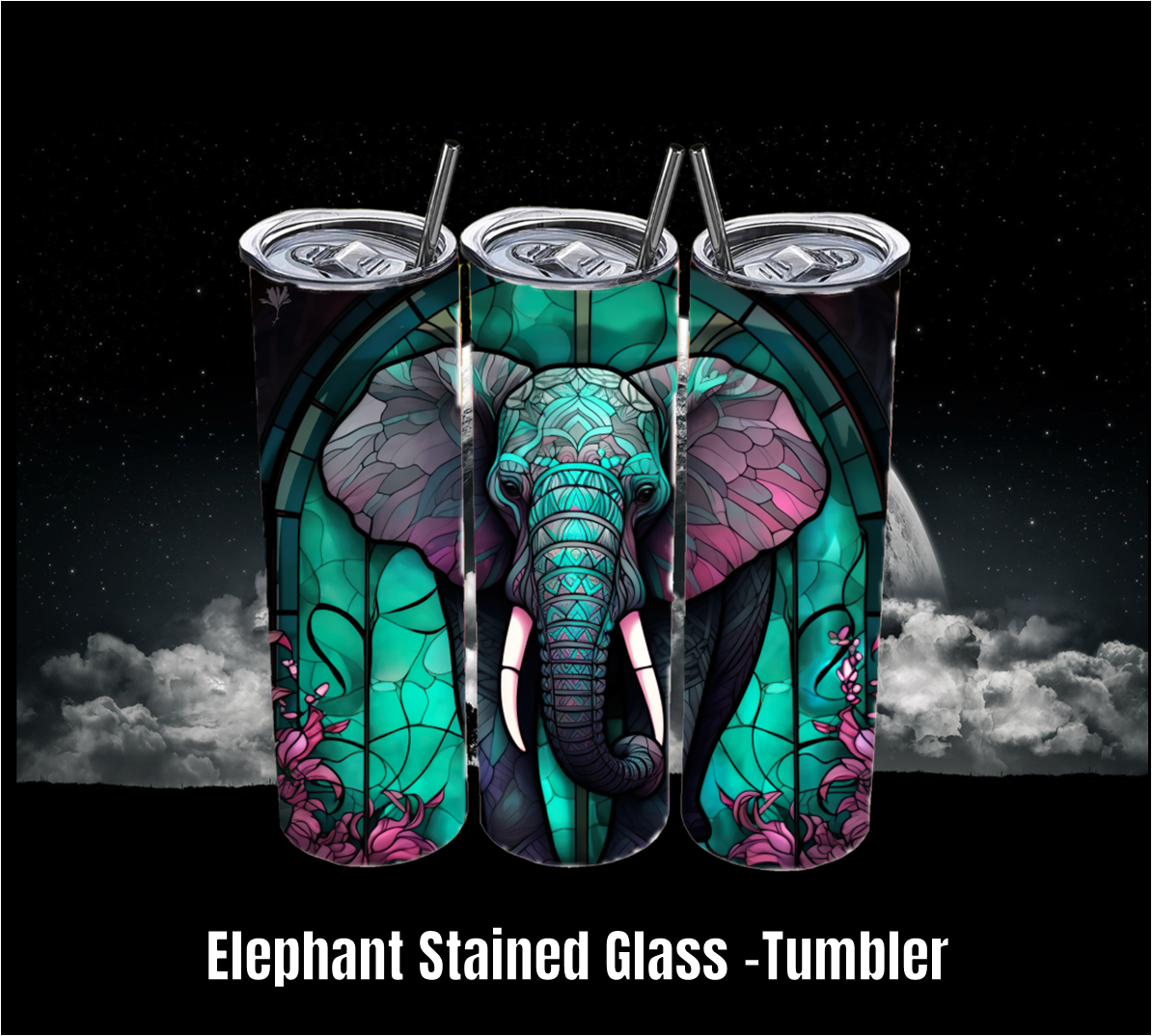 Elephant Stained Glass - Tumbler