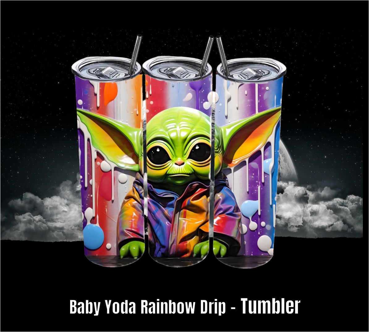 Green Baby Alien Rainbow Drip - Tumbler