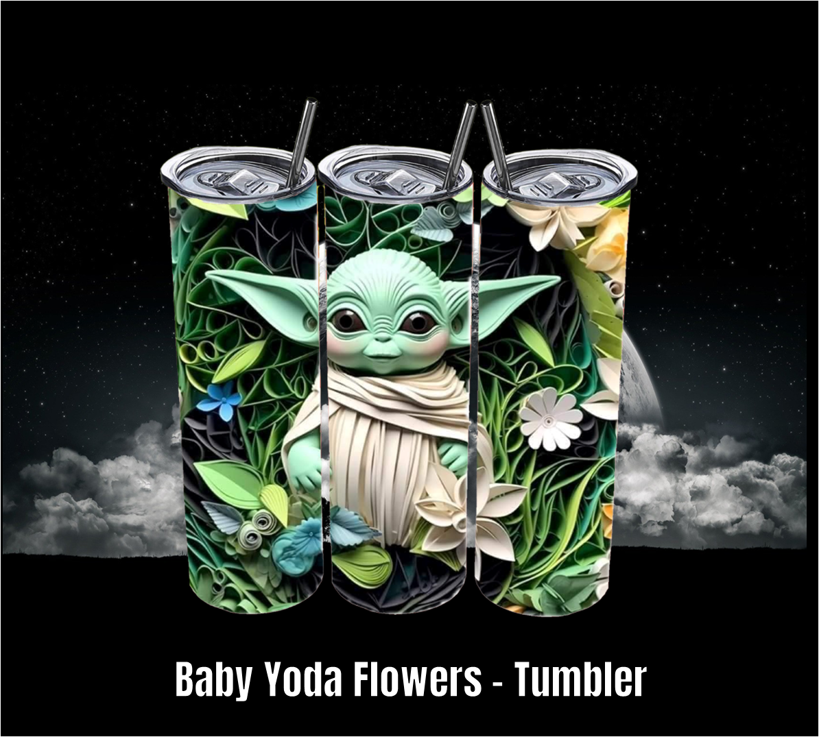 Green Baby Alien Flowers - Tumbler