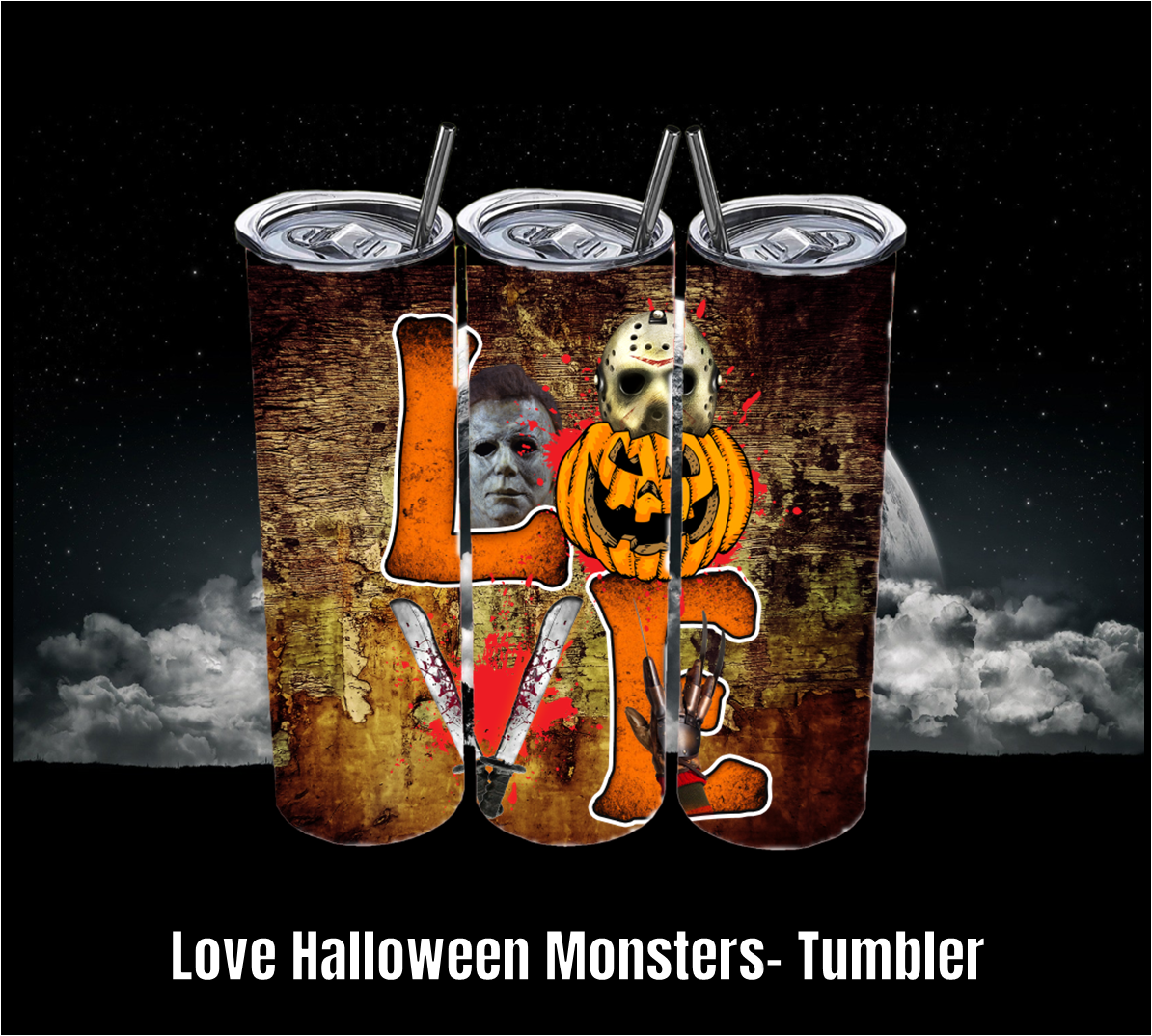 Love Halloween Monsters - Tumbler