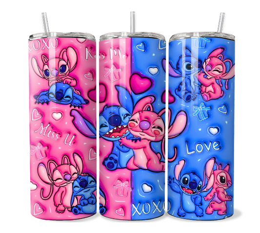 Stitch Angel Love xoxo - Tumbler