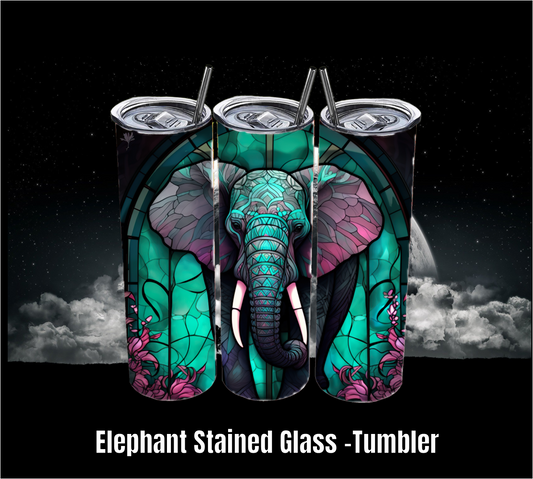 Elephant Stained Glass - Tumbler