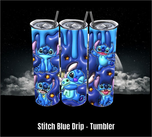 Stitch Blue Drip - Tumbler
