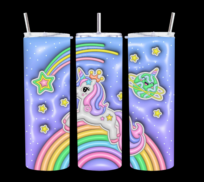 Unicorn Puffy Planet - Tumbler