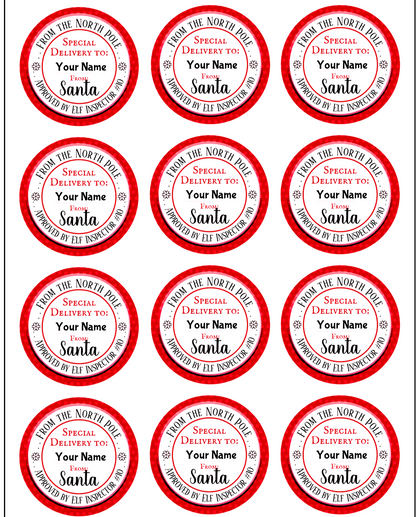 Personalised Christmas Present Stickers - 12 Pack