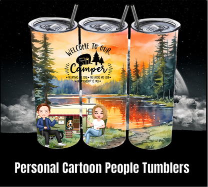 Cartoon of You Camping - Tumbler