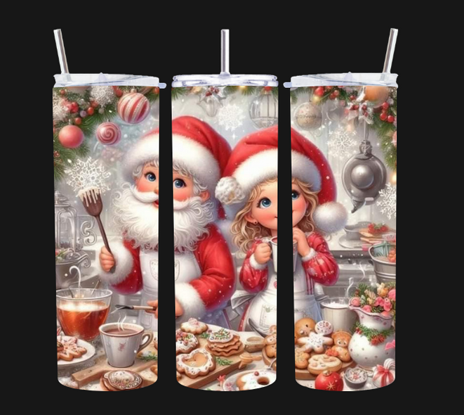 Santa Mrs Clause Cute Cartoon - Tumbler