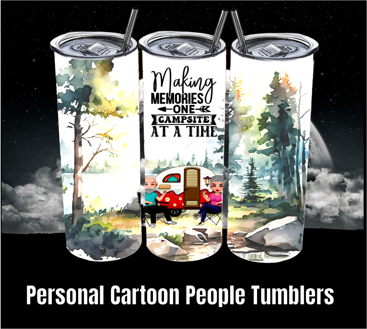 Cartoon of You Camping - Tumbler