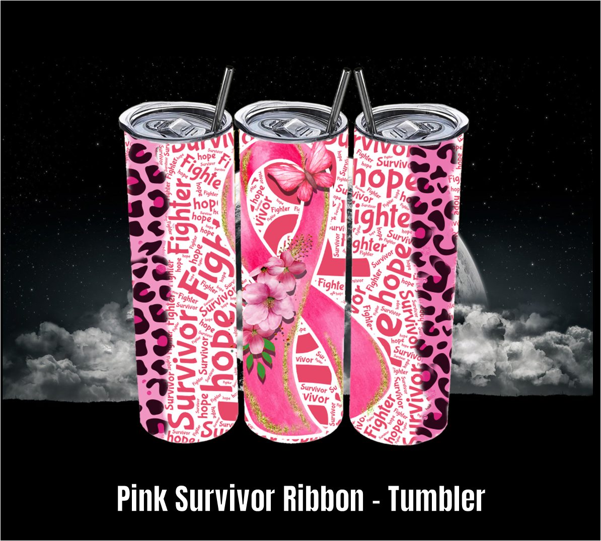 Pink Survivor Ribbon - Tumbler