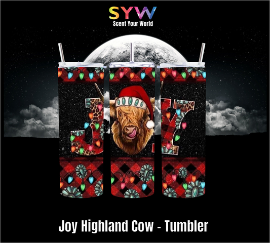 Joy Highland Cow Christmas - Tumbler