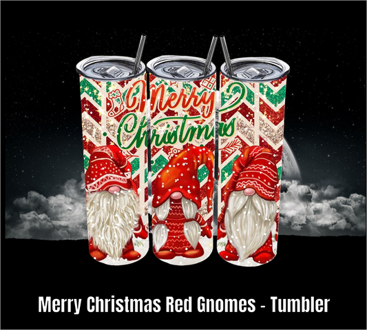 Merry Christmas Red Gnomes - Tumbler