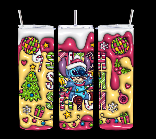 Stitch Christmas Drip- Tumbler