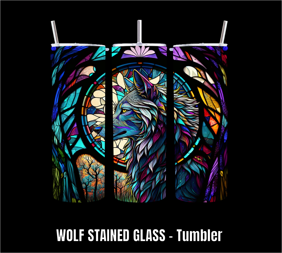 Wolf Stained Glass - Tumbler