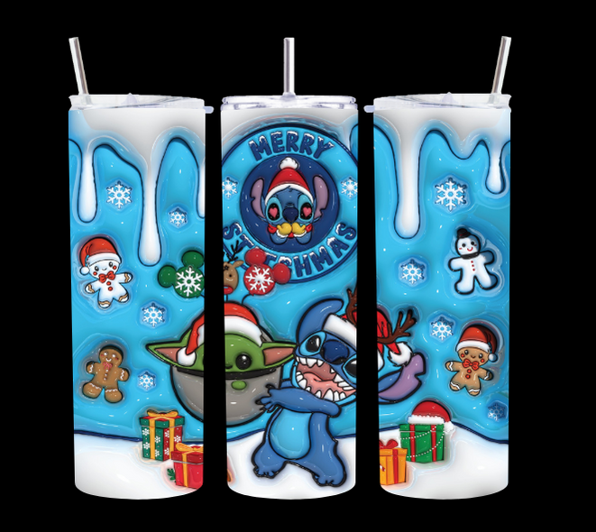 Merry Stitchmas Blue Baby - Tumbler