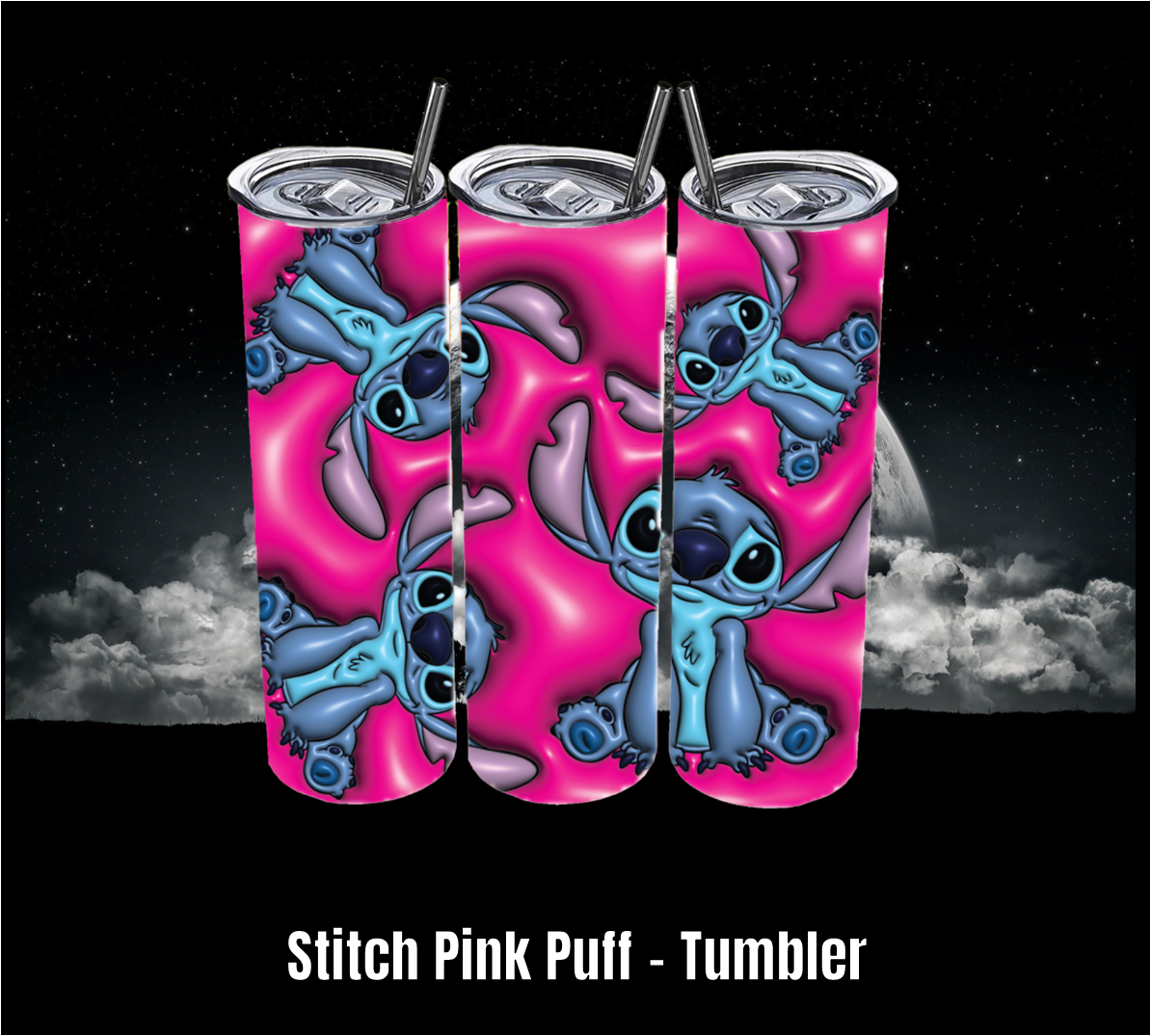 Stitch Pink Puff - Tumbler