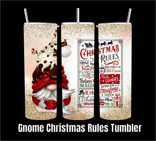 Gnome Christmas Rules - Tumbler