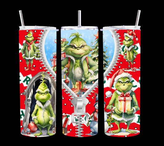 Grinch Red Zipper - Tumbler