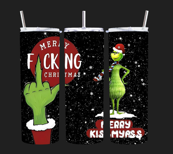 Merry Kiss My ASS Grinch - Tumbler