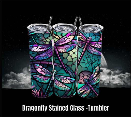 Dragonfly Stained Glass - Tumbler