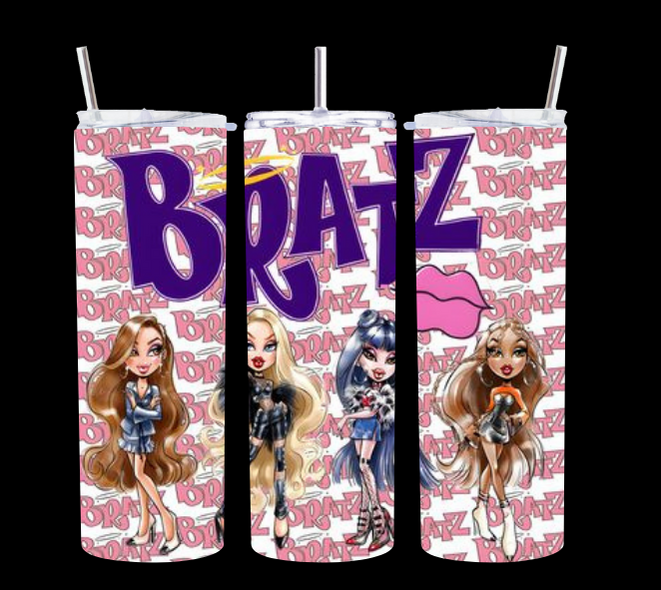 Bratz Pink Background - Tumbler