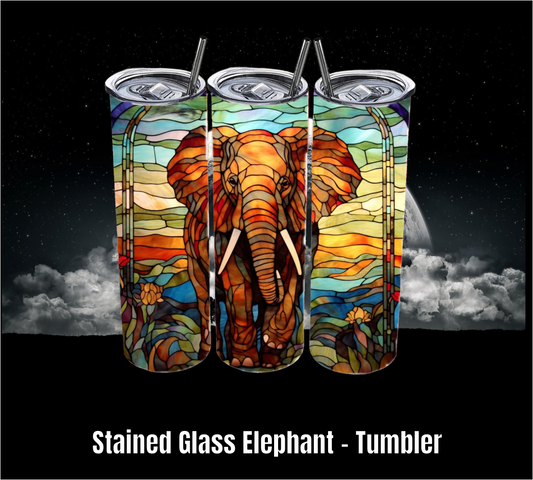 Stained Glass Elephant - Tumbler