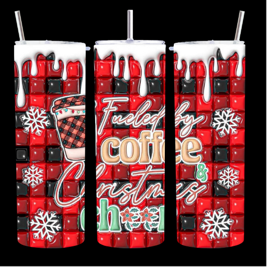 Fueled by Coffee Christmas Cheer - Tumbler